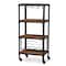 Baxton Studio Swanson Black Finish Metal Distressed Wood Mobile Bar Wine Storage 121-6646 - alternate 3